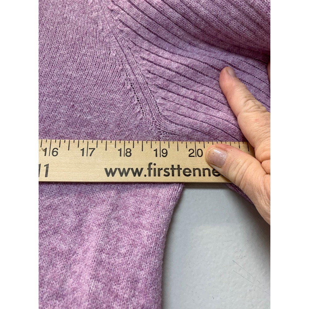 Anthropologie Cowl Neck Sweater Womens Medium Lavender Excellent Ribbed Tunic - Picture 5 of 7